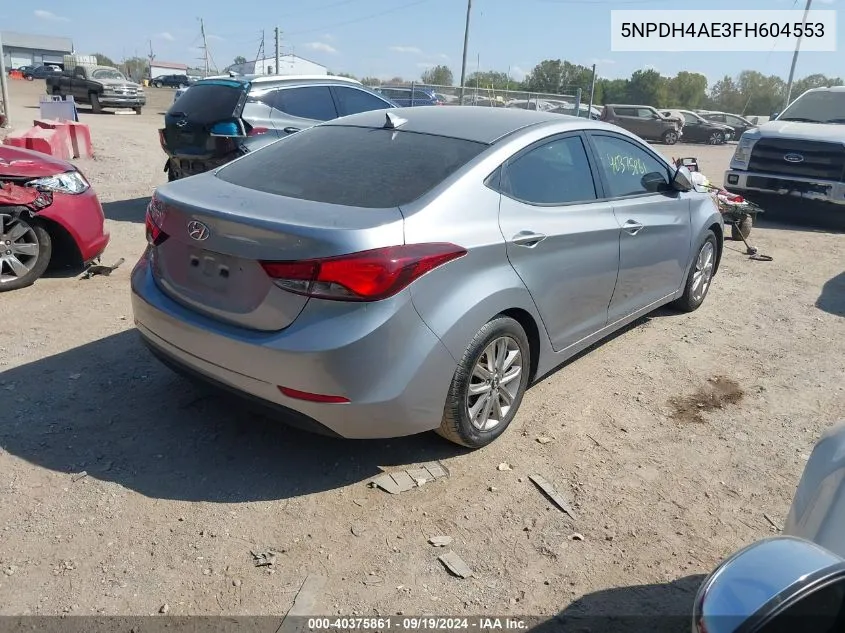 2015 Hyundai Elantra Se VIN: 5NPDH4AE3FH604553 Lot: 40375861