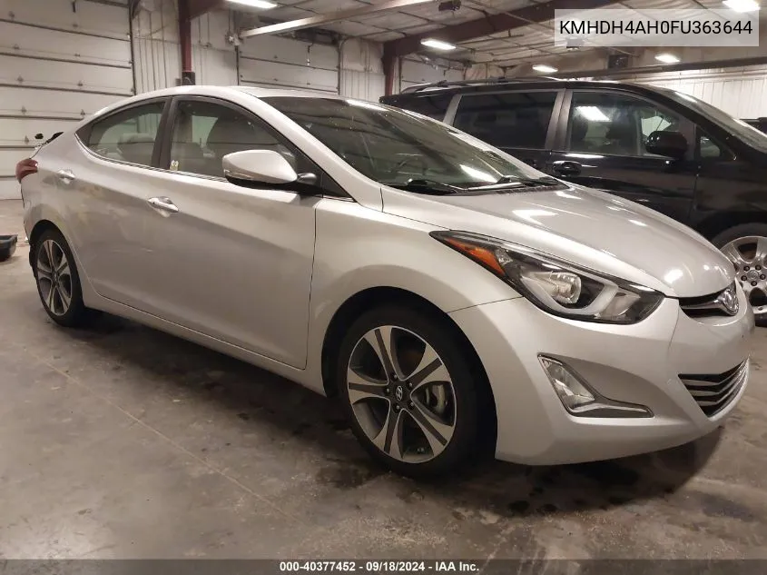 2015 Hyundai Elantra Sport VIN: KMHDH4AH0FU363644 Lot: 40377452