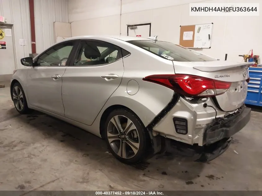 KMHDH4AH0FU363644 2015 Hyundai Elantra Sport