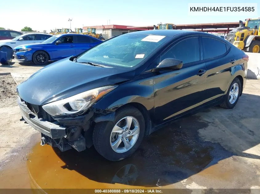 2015 Hyundai Elantra Se VIN: KMHDH4AE1FU354585 Lot: 40380888