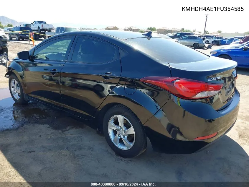 2015 Hyundai Elantra Se VIN: KMHDH4AE1FU354585 Lot: 40380888