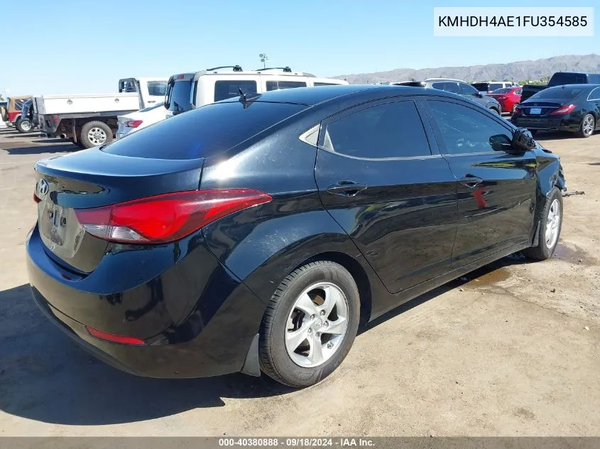 2015 Hyundai Elantra Se VIN: KMHDH4AE1FU354585 Lot: 40380888