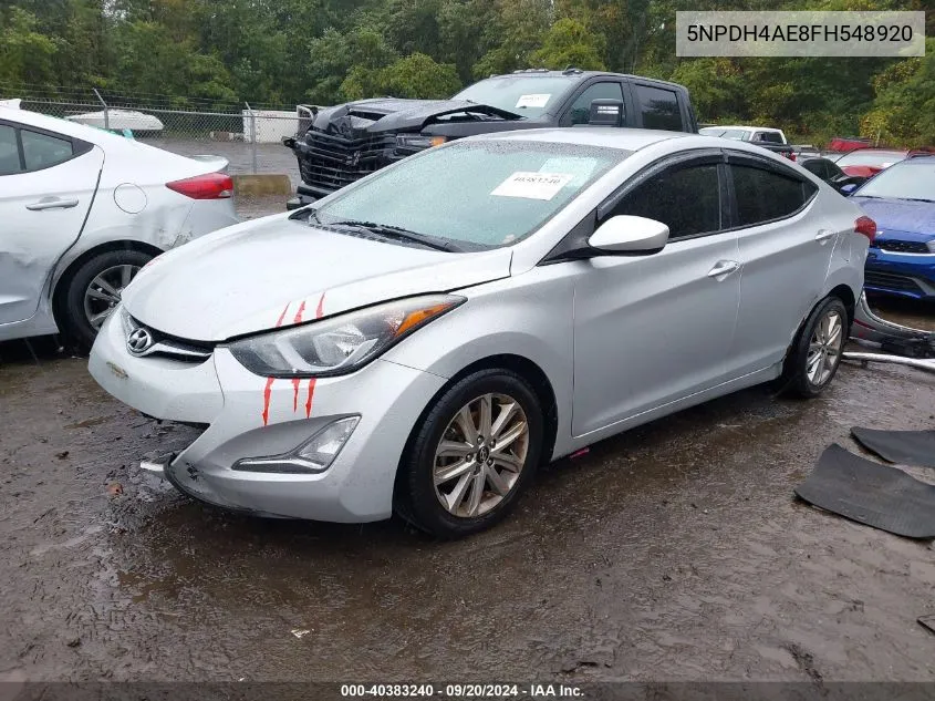 2015 Hyundai Elantra Se VIN: 5NPDH4AE8FH548920 Lot: 40383240