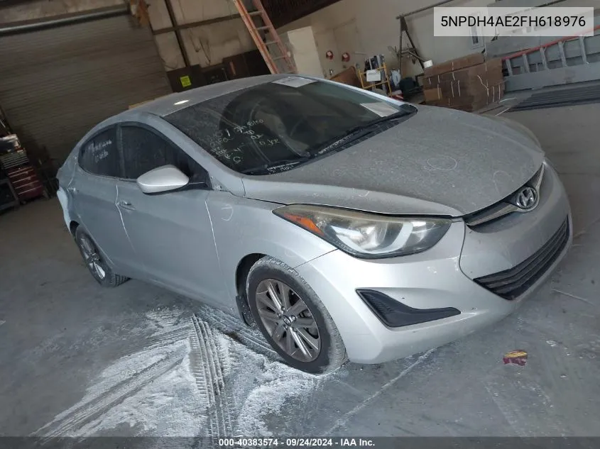 2015 Hyundai Elantra Se VIN: 5NPDH4AE2FH618976 Lot: 40383574