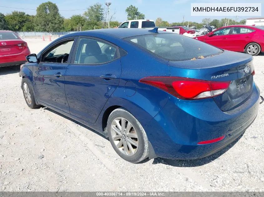 KMHDH4AE6FU392734 2015 Hyundai Elantra Se