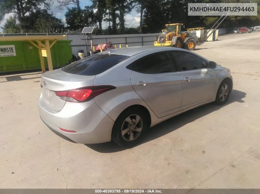 2015 Hyundai Elantra Se VIN: KMHDH4AE4FU294463 Lot: 40393795