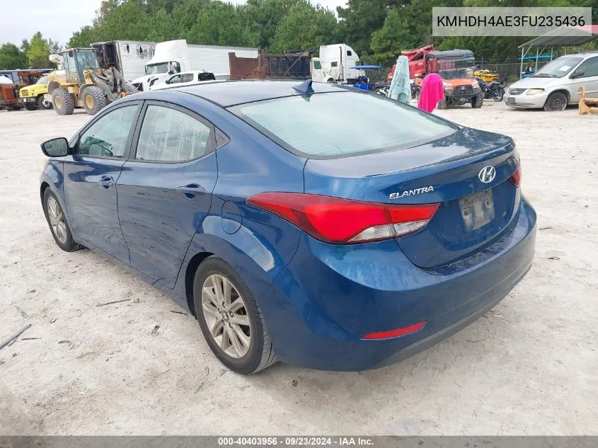 2015 Hyundai Elantra Se/Sport/Limited VIN: KMHDH4AE3FU235436 Lot: 40403956