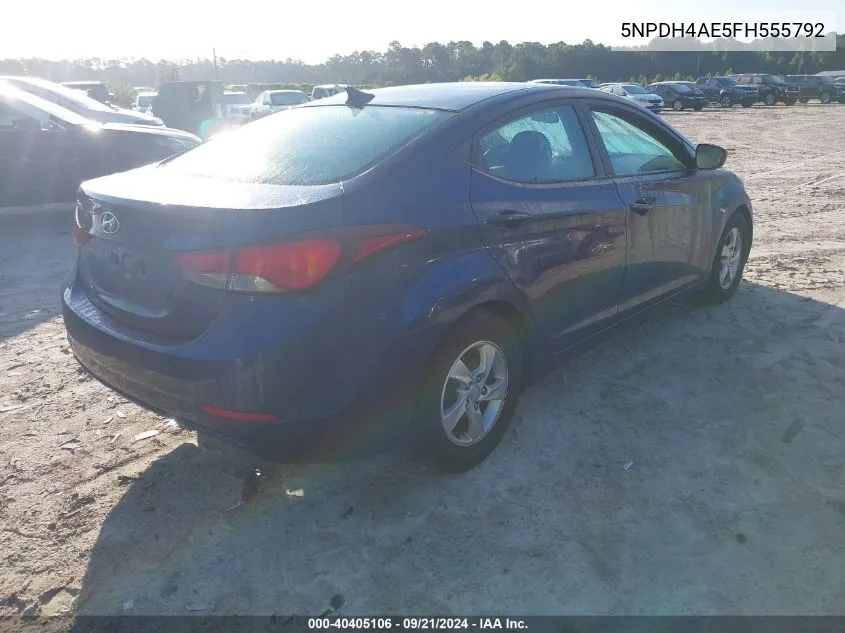 2015 Hyundai Elantra Se VIN: 5NPDH4AE5FH555792 Lot: 40405106