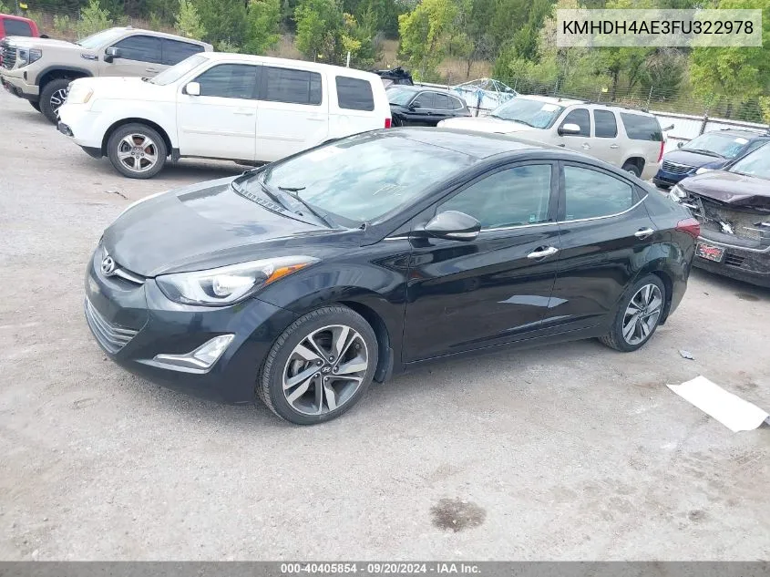 2015 Hyundai Elantra Limited VIN: KMHDH4AE3FU322978 Lot: 40405854