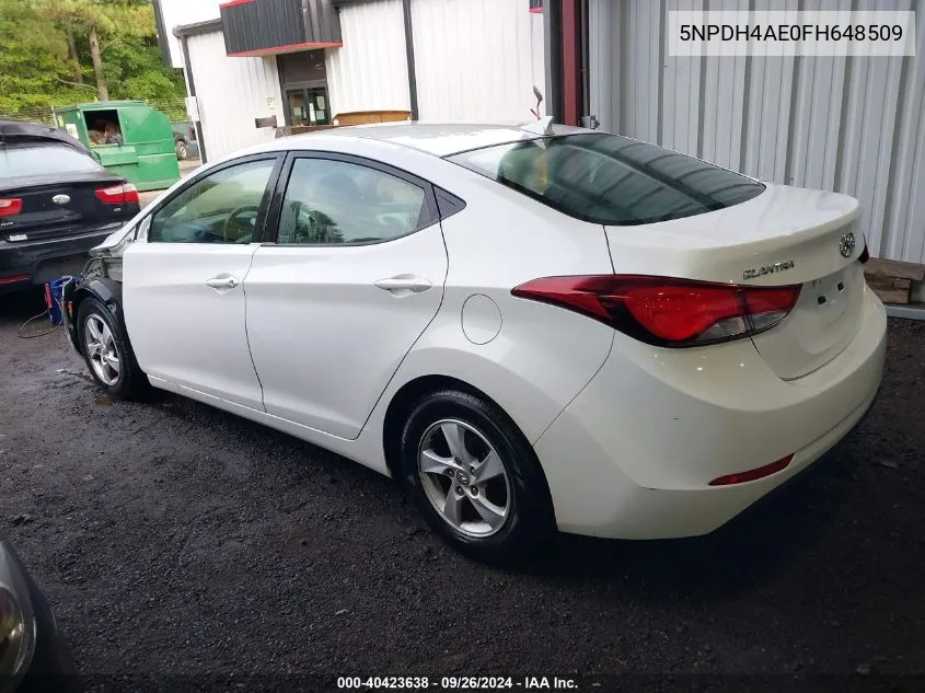 5NPDH4AE0FH648509 2015 Hyundai Elantra Se