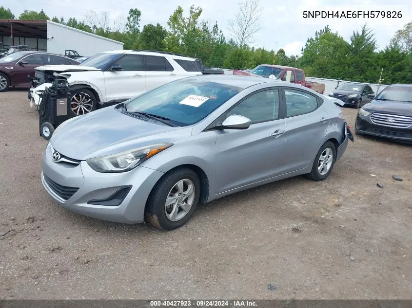 2015 Hyundai Elantra Se/Sport/Limited VIN: 5NPDH4AE6FH579826 Lot: 40427923