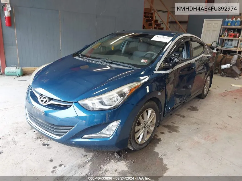 2015 Hyundai Elantra Se (Ulsan Plant) VIN: KMHDH4AE4FU392974 Lot: 40433896