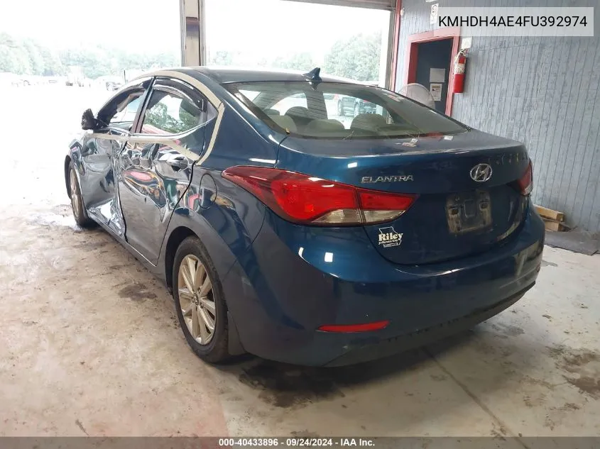 2015 Hyundai Elantra Se (Ulsan Plant) VIN: KMHDH4AE4FU392974 Lot: 40433896