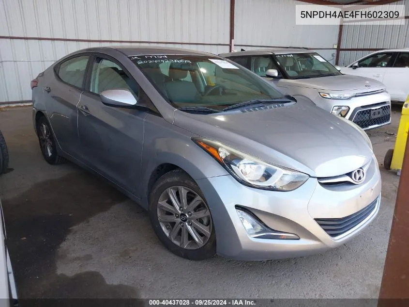 2015 Hyundai Elantra Se VIN: 5NPDH4AE4FH602309 Lot: 40437028