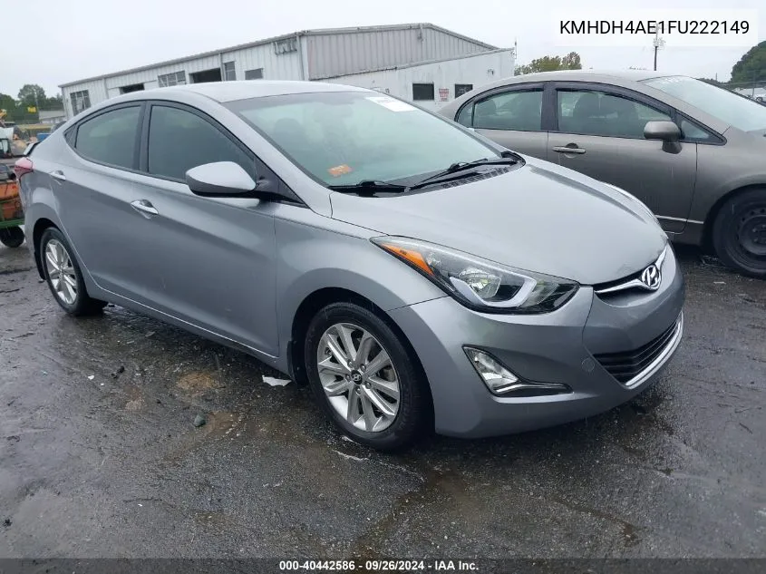 2015 Hyundai Elantra Se VIN: KMHDH4AE1FU222149 Lot: 40442586