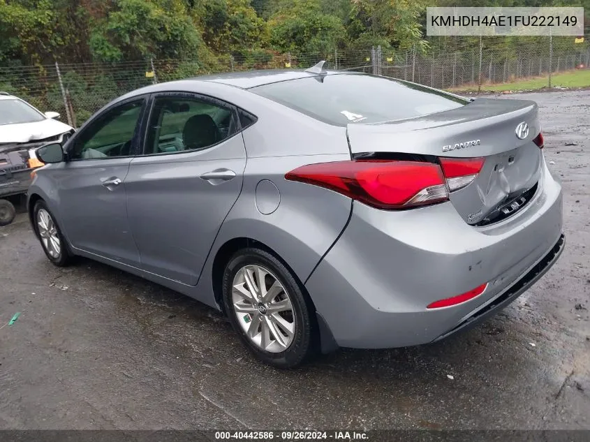 KMHDH4AE1FU222149 2015 Hyundai Elantra Se