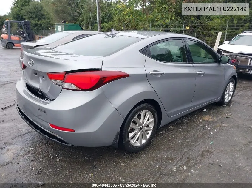 KMHDH4AE1FU222149 2015 Hyundai Elantra Se