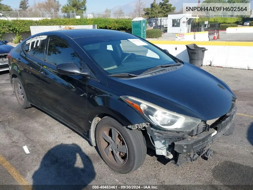 2015 Hyundai Elantra Se VIN: 5NPDH4AE9FH602564 Lot: 40453461