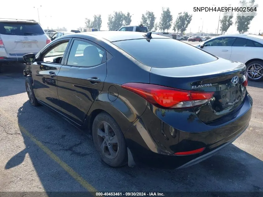 2015 Hyundai Elantra Se VIN: 5NPDH4AE9FH602564 Lot: 40453461