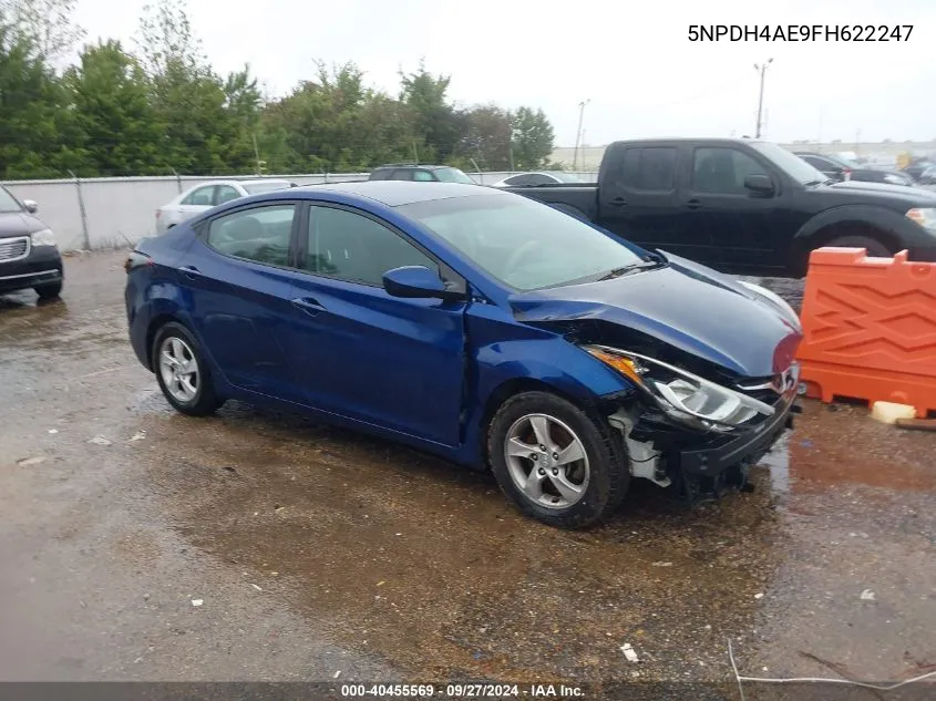 2015 Hyundai Elantra Se VIN: 5NPDH4AE9FH622247 Lot: 40455569