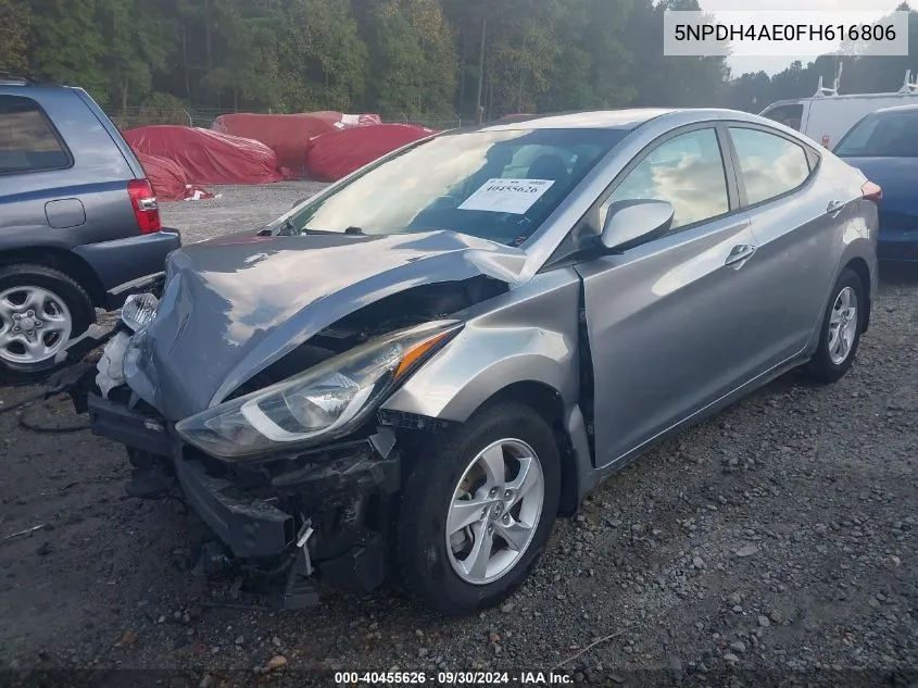 5NPDH4AE0FH616806 2015 Hyundai Elantra Se