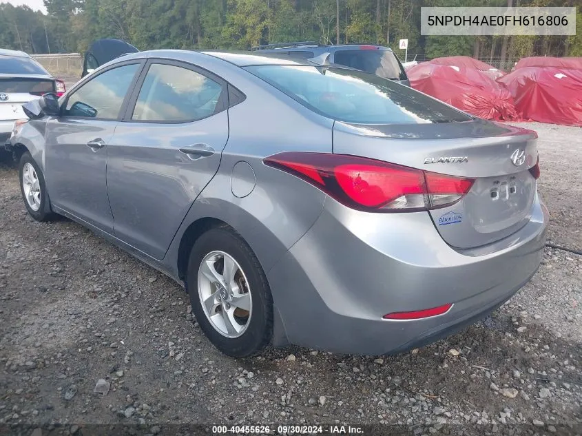 5NPDH4AE0FH616806 2015 Hyundai Elantra Se