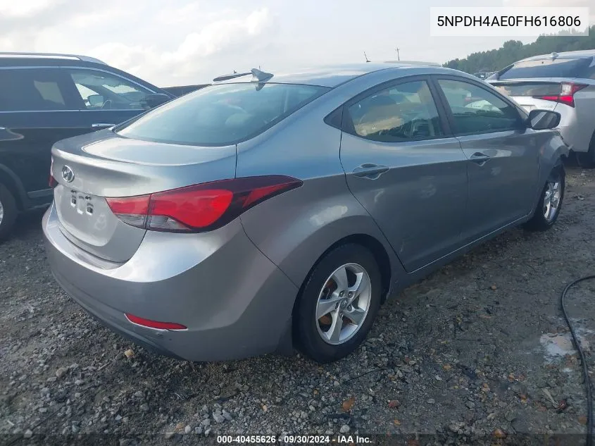 5NPDH4AE0FH616806 2015 Hyundai Elantra Se