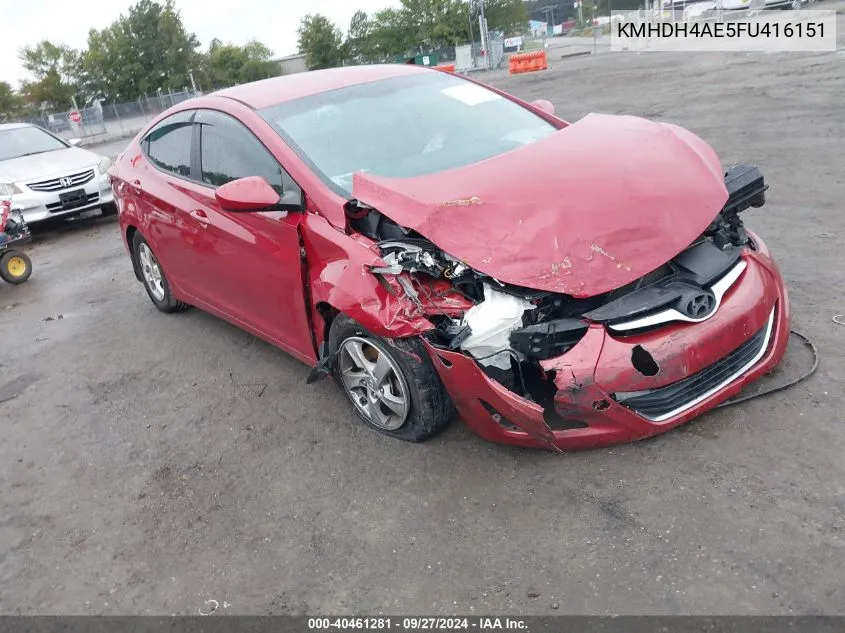 KMHDH4AE5FU416151 2015 Hyundai Elantra Se