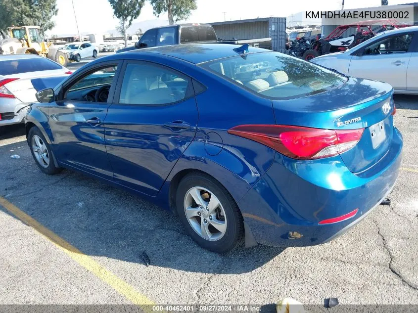 KMHDH4AE4FU380002 2015 Hyundai Elantra Se