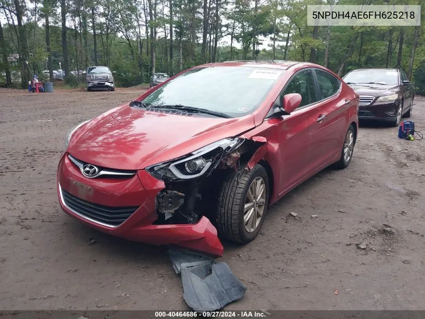 2015 Hyundai Elantra Se VIN: 5NPDH4AE6FH625218 Lot: 40464686