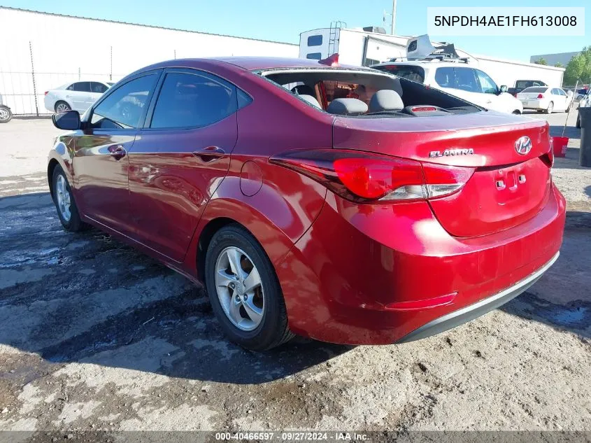 2015 Hyundai Elantra Se VIN: 5NPDH4AE1FH613008 Lot: 40466597