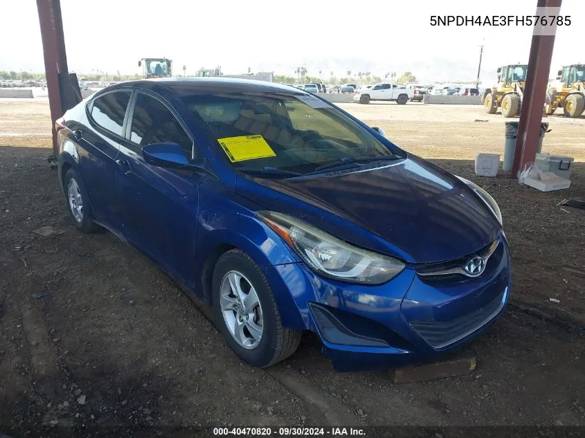 2015 Hyundai Elantra Se/Sport/Limited VIN: 5NPDH4AE3FH576785 Lot: 40470820