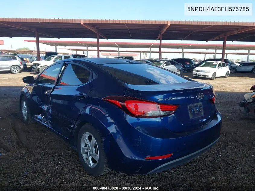 5NPDH4AE3FH576785 2015 Hyundai Elantra Se/Sport/Limited