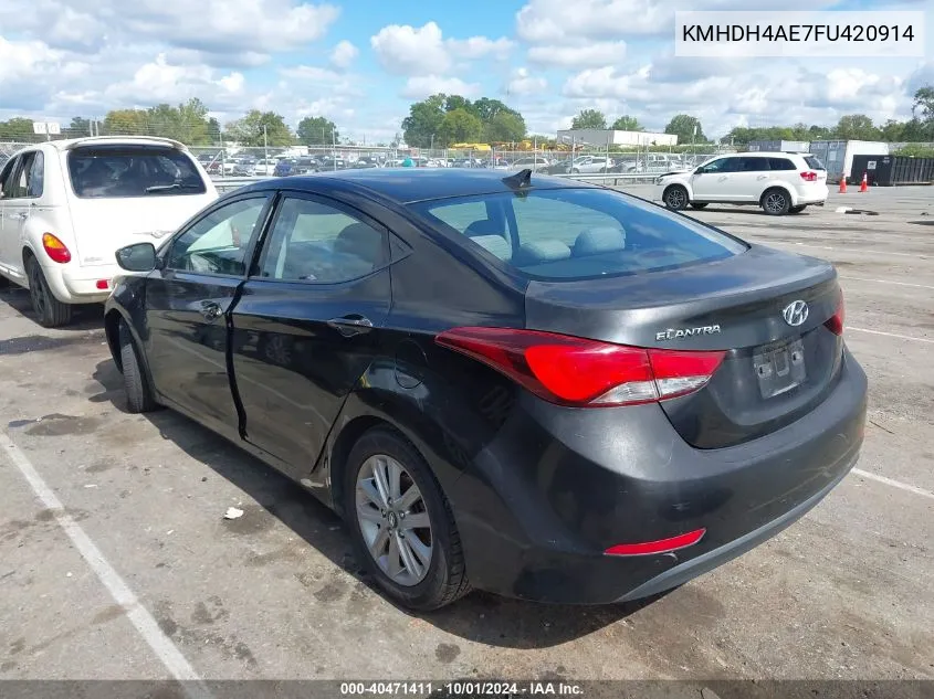 2015 Hyundai Elantra Se VIN: KMHDH4AE7FU420914 Lot: 40471411