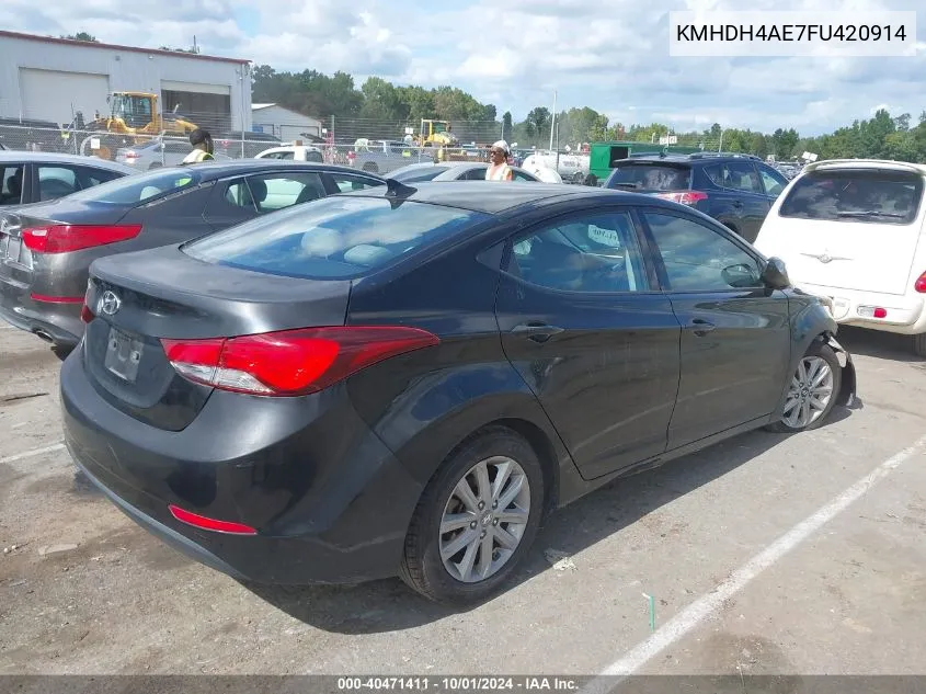 2015 Hyundai Elantra Se VIN: KMHDH4AE7FU420914 Lot: 40471411