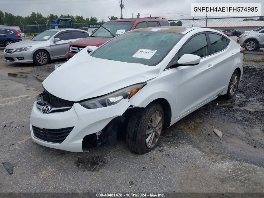 5NPDH4AE1FH574985 2015 Hyundai Elantra Se