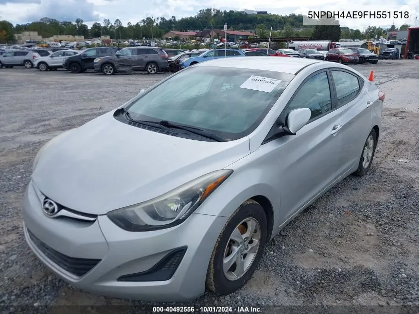 2015 Hyundai Elantra Se VIN: 5NPDH4AE9FH551518 Lot: 40492556