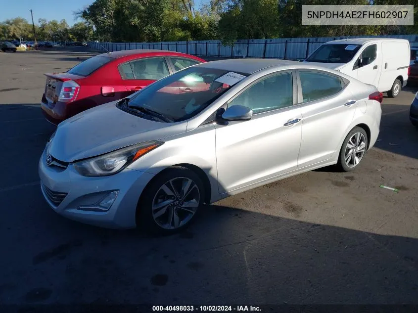 2015 Hyundai Elantra Limited VIN: 5NPDH4AE2FH602907 Lot: 40498033