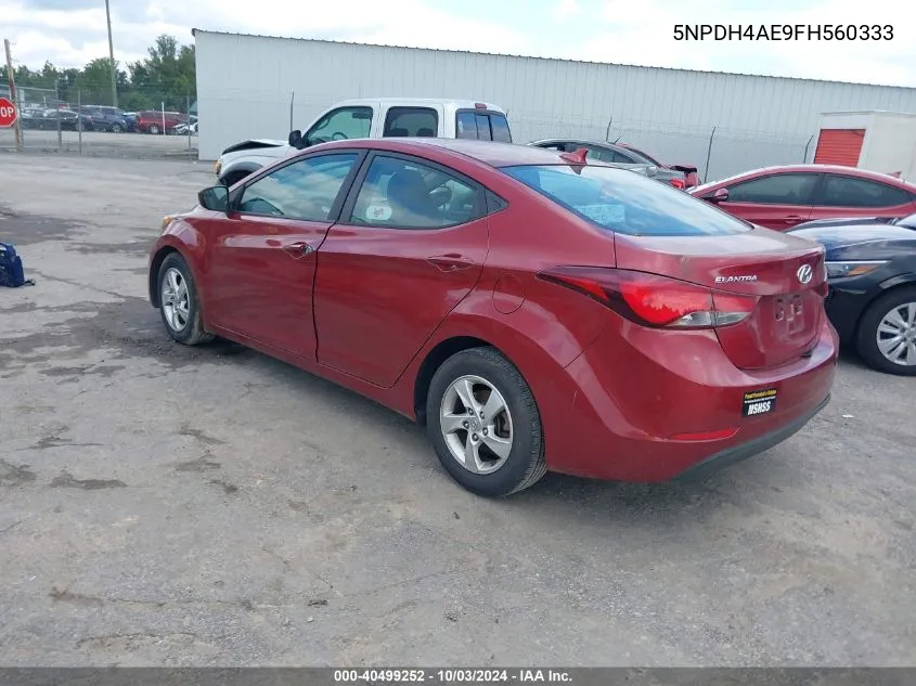 5NPDH4AE9FH560333 2015 Hyundai Elantra Se