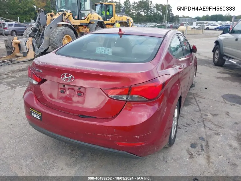 5NPDH4AE9FH560333 2015 Hyundai Elantra Se