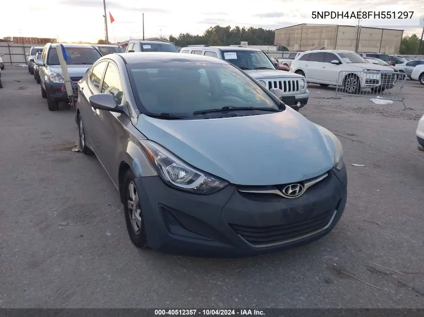 2015 Hyundai Elantra Se VIN: 5NPDH4AE8FH551297 Lot: 40512357