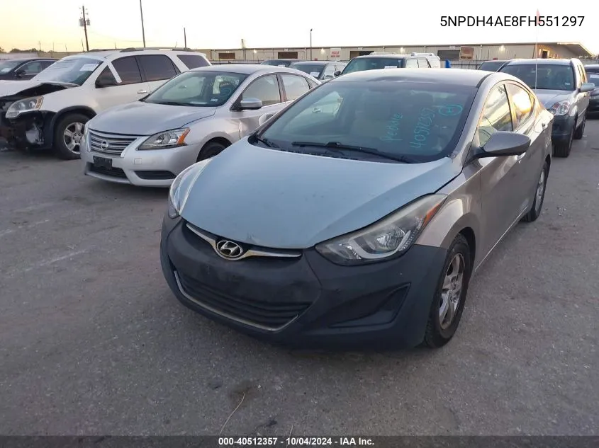 2015 Hyundai Elantra Se VIN: 5NPDH4AE8FH551297 Lot: 40512357