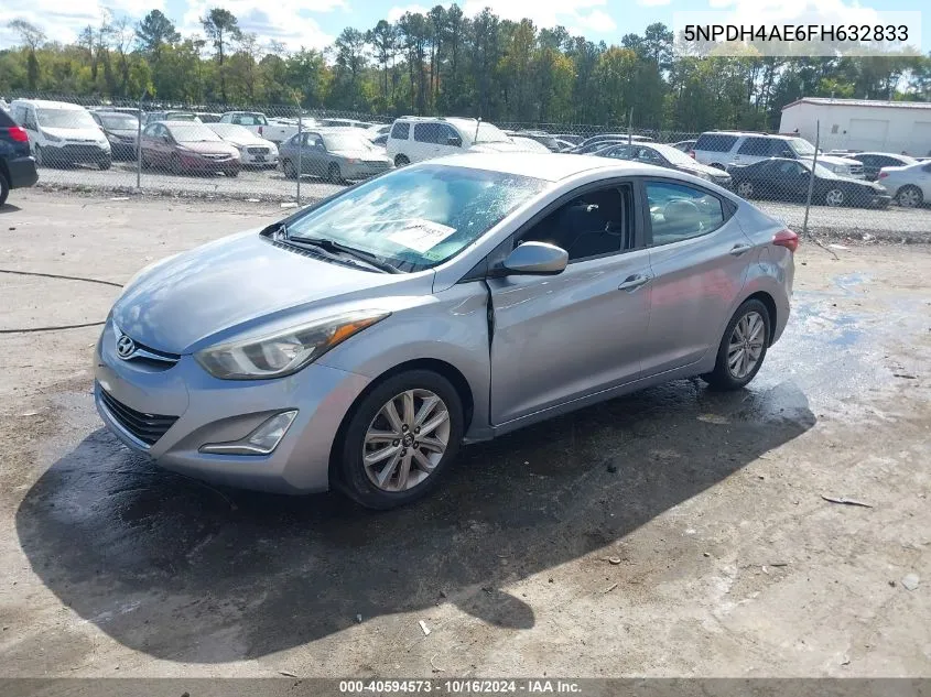 2015 Hyundai Elantra Se VIN: 5NPDH4AE6FH632833 Lot: 40594573