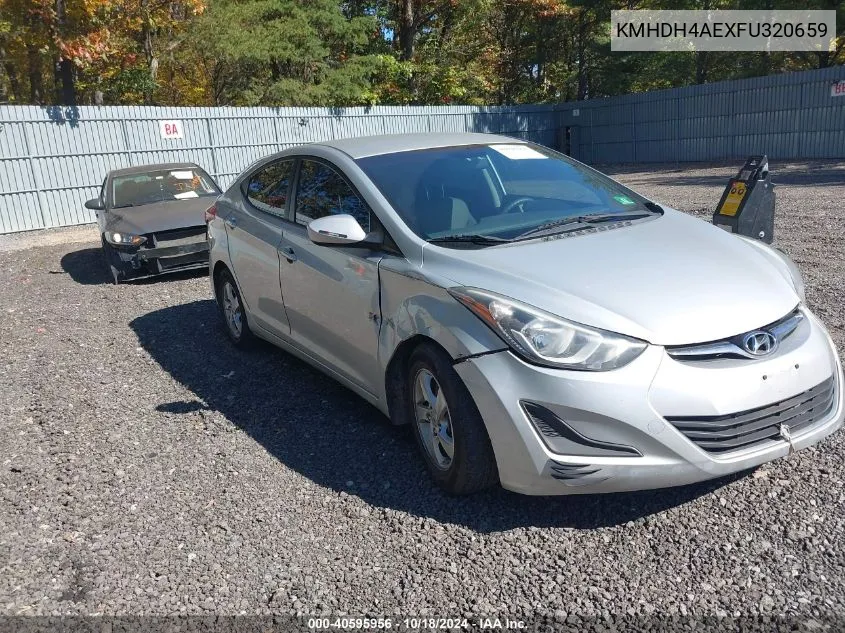 2015 Hyundai Elantra Se VIN: KMHDH4AEXFU320659 Lot: 40595956