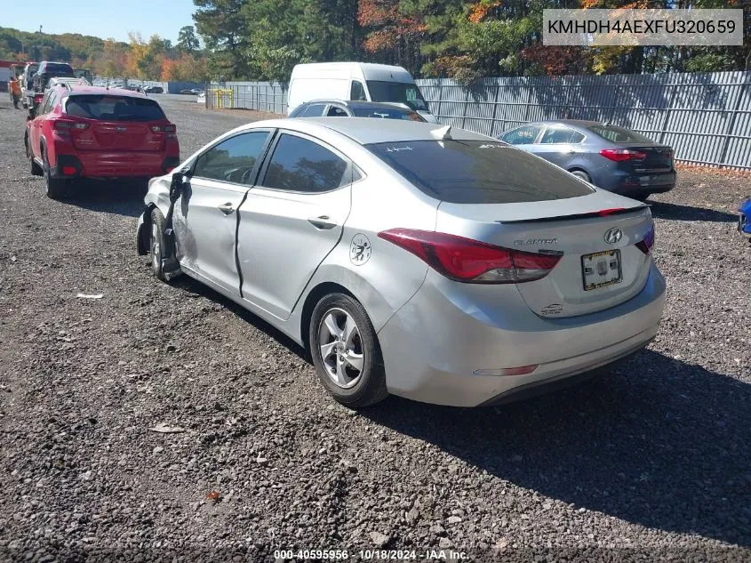 KMHDH4AEXFU320659 2015 Hyundai Elantra Se