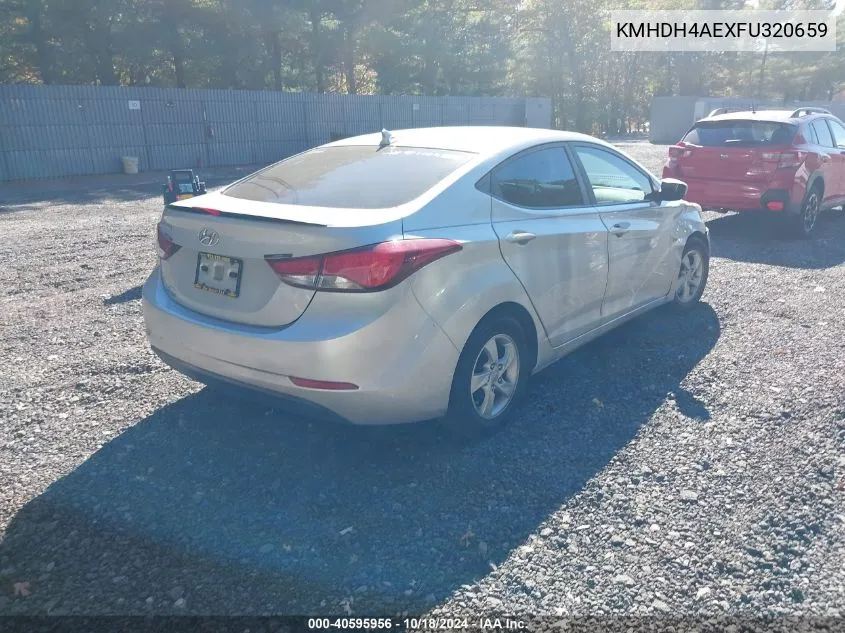 2015 Hyundai Elantra Se VIN: KMHDH4AEXFU320659 Lot: 40595956