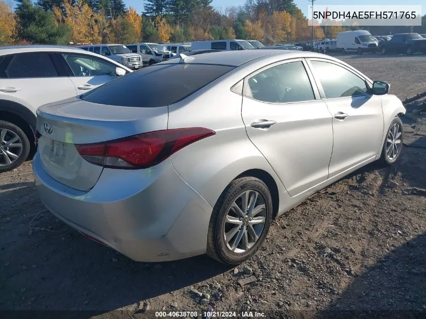 2015 Hyundai Elantra Se VIN: 5NPDH4AE5FH571765 Lot: 40638708