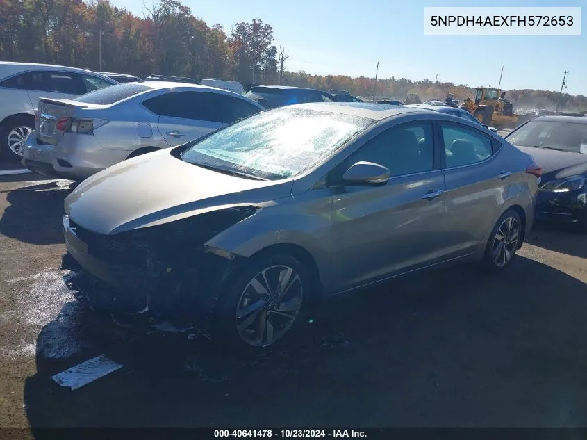 2015 Hyundai Elantra Limited VIN: 5NPDH4AEXFH572653 Lot: 40641478