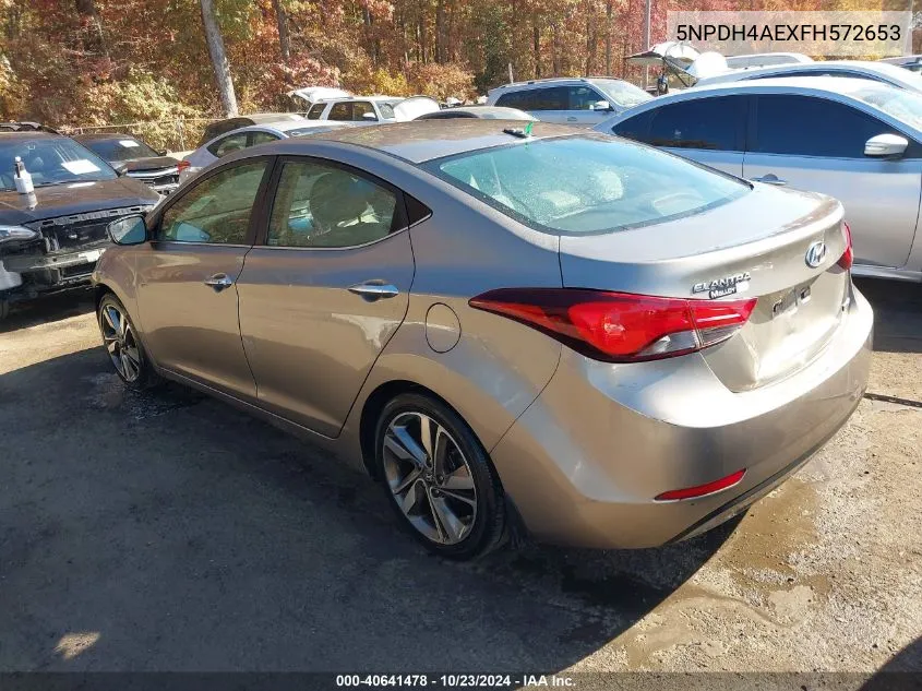 2015 Hyundai Elantra Limited VIN: 5NPDH4AEXFH572653 Lot: 40641478