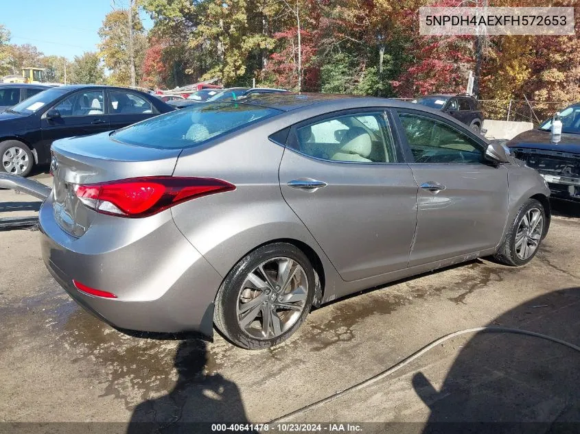 2015 Hyundai Elantra Limited VIN: 5NPDH4AEXFH572653 Lot: 40641478